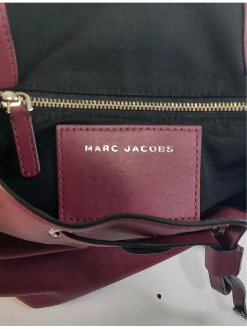 Marc Jacobs New York Zip Burgundy/Bordeaux Leather Backpack Women's EUC